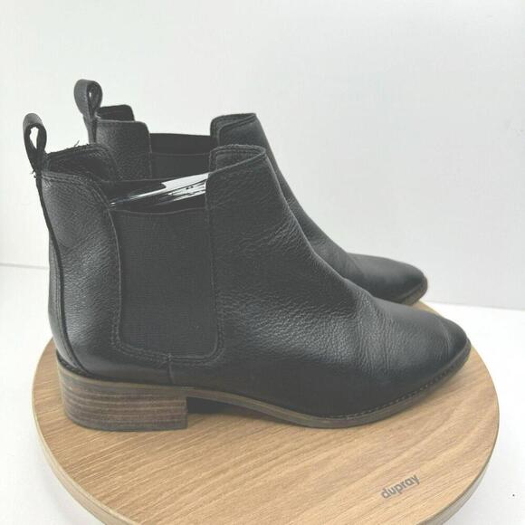 Lucky Brand Womens Black Leather Ankle Boots Size 8.5 Lufti booties - Picture 1 of 7